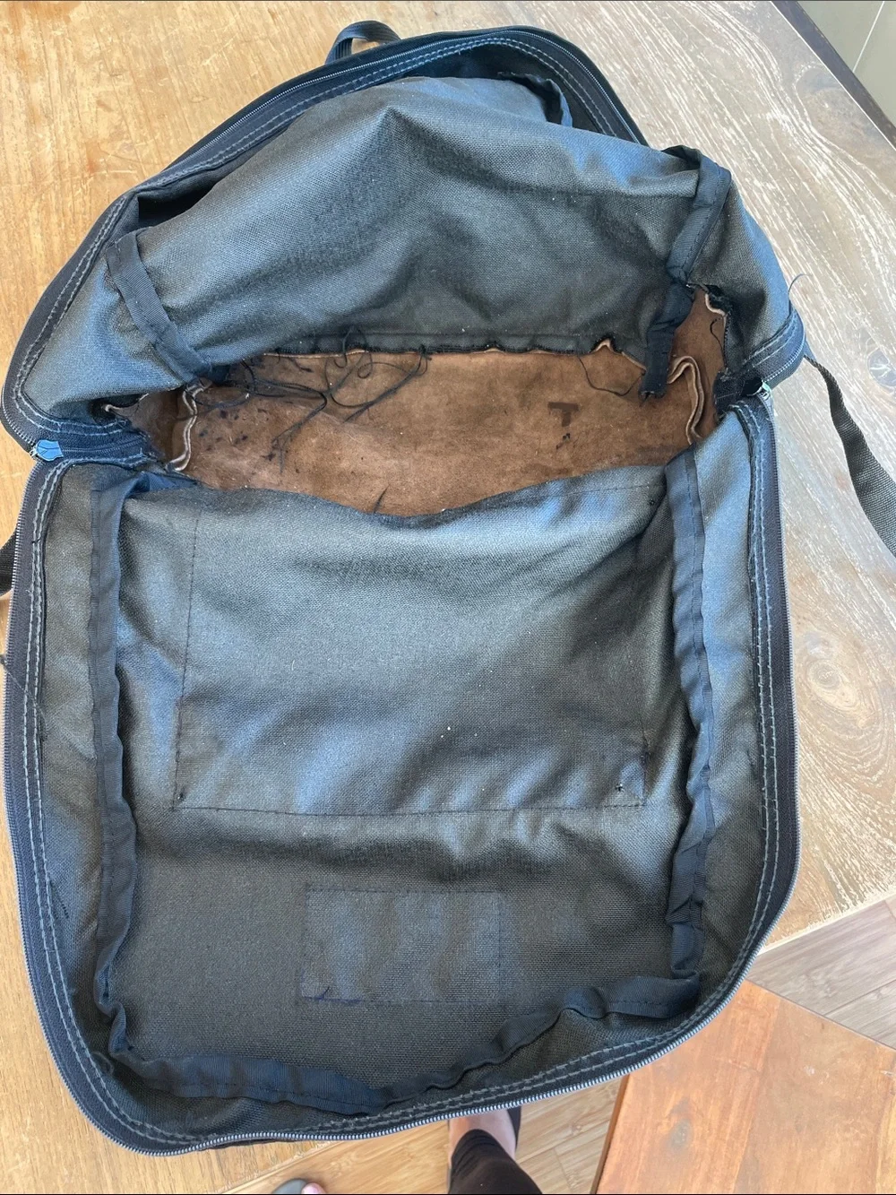 Jansport vintage black backpack suede leather bottom